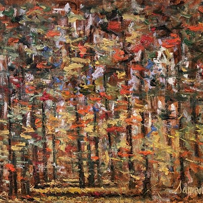 SAMIR SAMMOUN - Fall, Maple Trees - Oil on Canvas - 20 x 24 inches