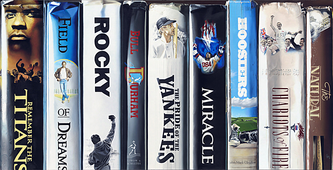 JOHN-MARK GLEADOW - Great Sports Movies - Giclee on Canvas - 24x48 inches