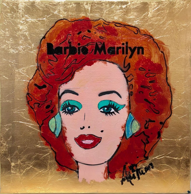 AUTUMN de FOREST - Barbie Marilyn (Redhead) - Acrylic on Canvas - 24x24 inches