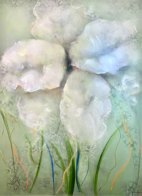VICTORIA MONTESINOS - A New Beginning - Oil and Ink on Canvas - 48x36 inches