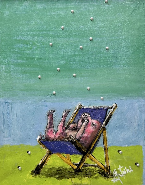 AUTUMN de FOREST - Dripping Pearls (Baby Chair) - Acrylic on Canvas - 30 x 24 inches