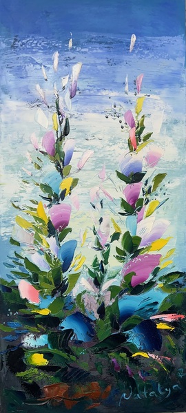 NATALYA ROMANOVSKY - Sky in July II - Oil on Canvas - 16 x 36 inches
