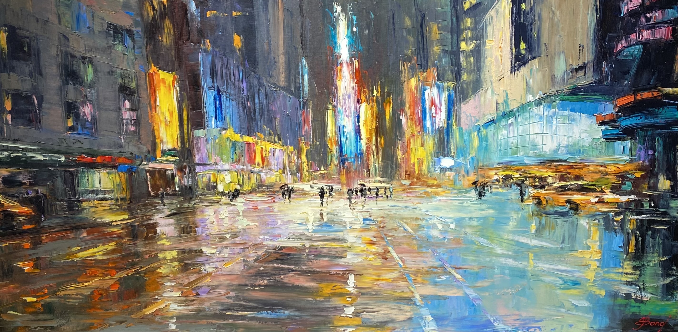 ELENA BOND - NY Panorama - Oil on Canvas - 30x60 inches