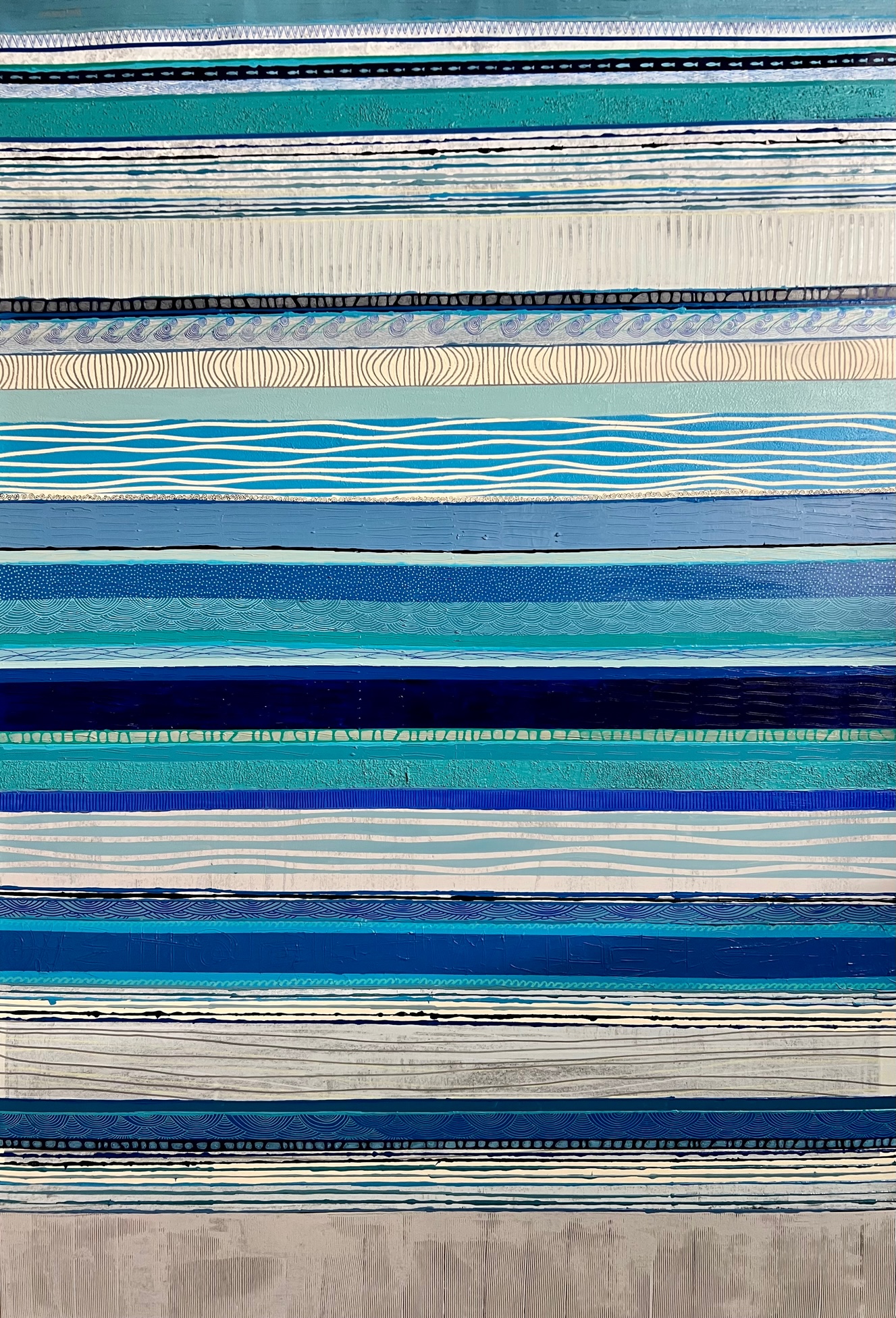DANIELA ORLANDINI - Blue Fish - Oil on Canvas - 48x72 inches