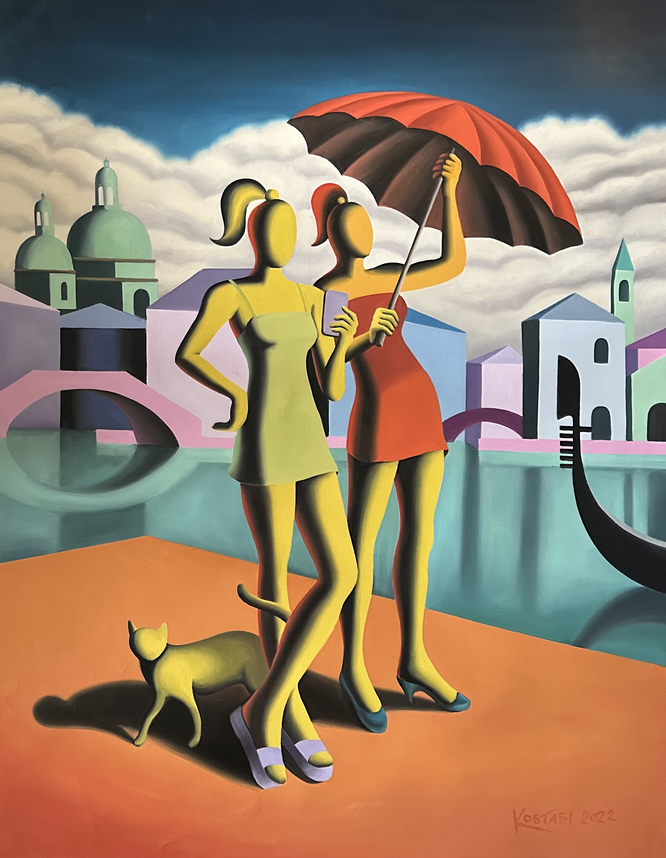 MARK KOSTABI - The Pursuit of Pleasure - Oil on Canvas - 52x40 inches