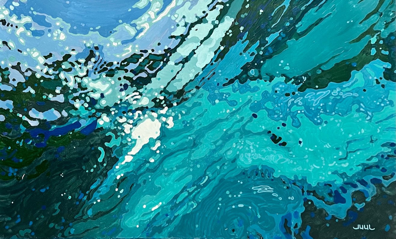 MARGARET JUUL - Swim - Acrylic on Canvas - 30 x 48 inches