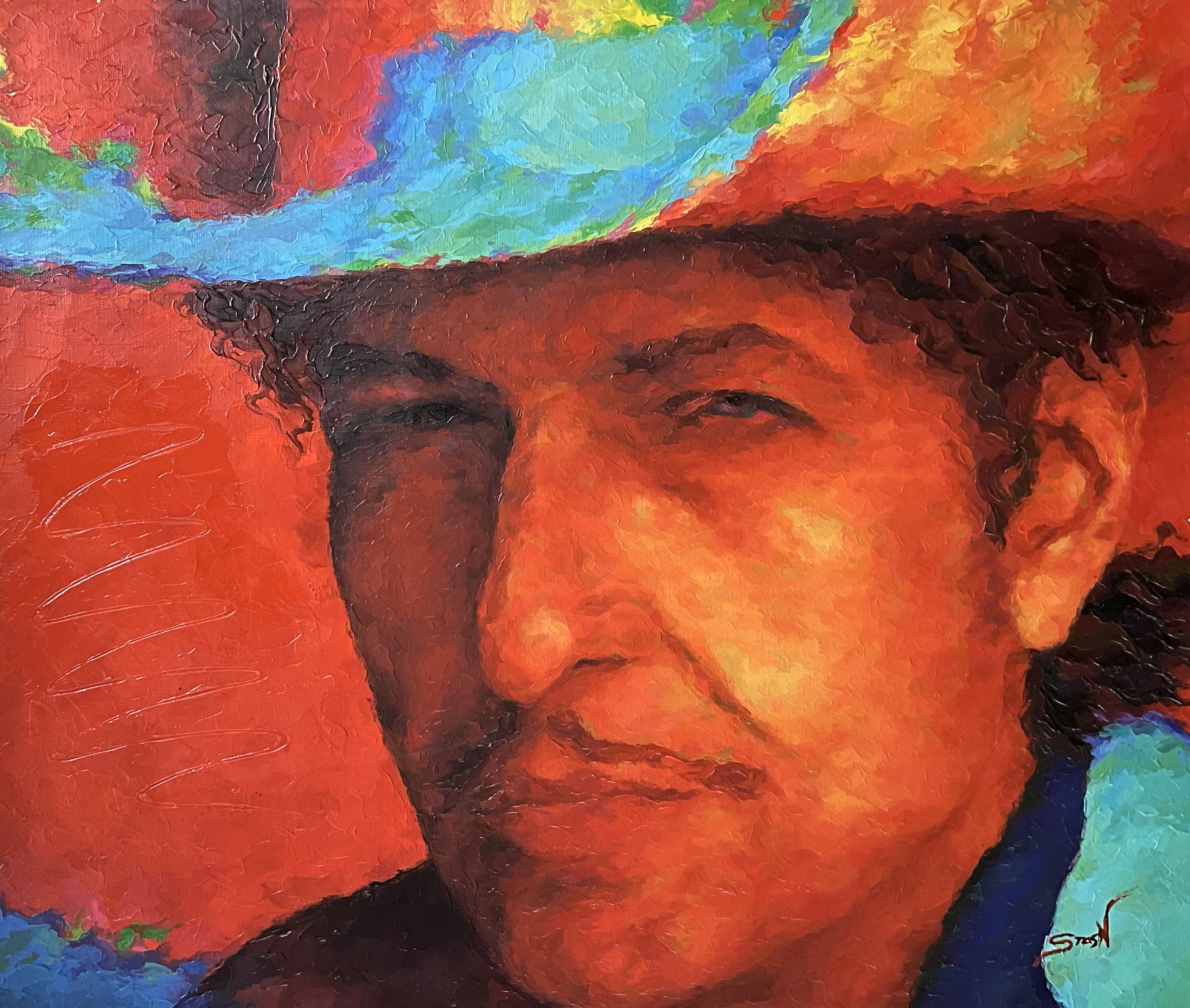 STAS NAMIN - Bob Dylan - Oil on Canvas - 25x30 inches