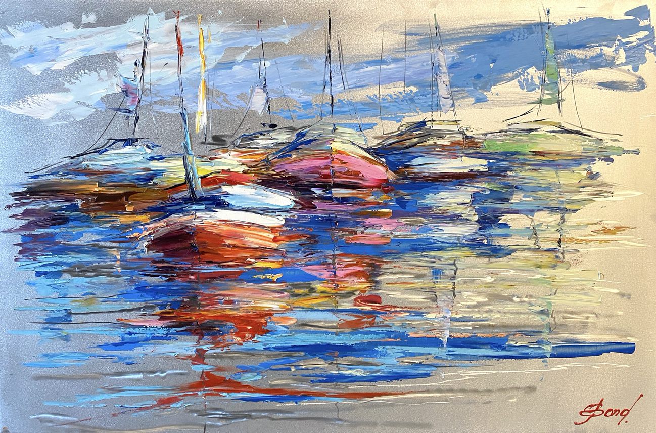 ELENA BOND - At Sea - Oil on Metal Panel - 24x36 inches