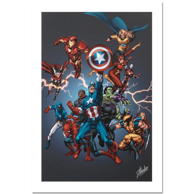 STAN LEE - Official Handbook:Avengers - Giclee on Canvas - 22x33 inches