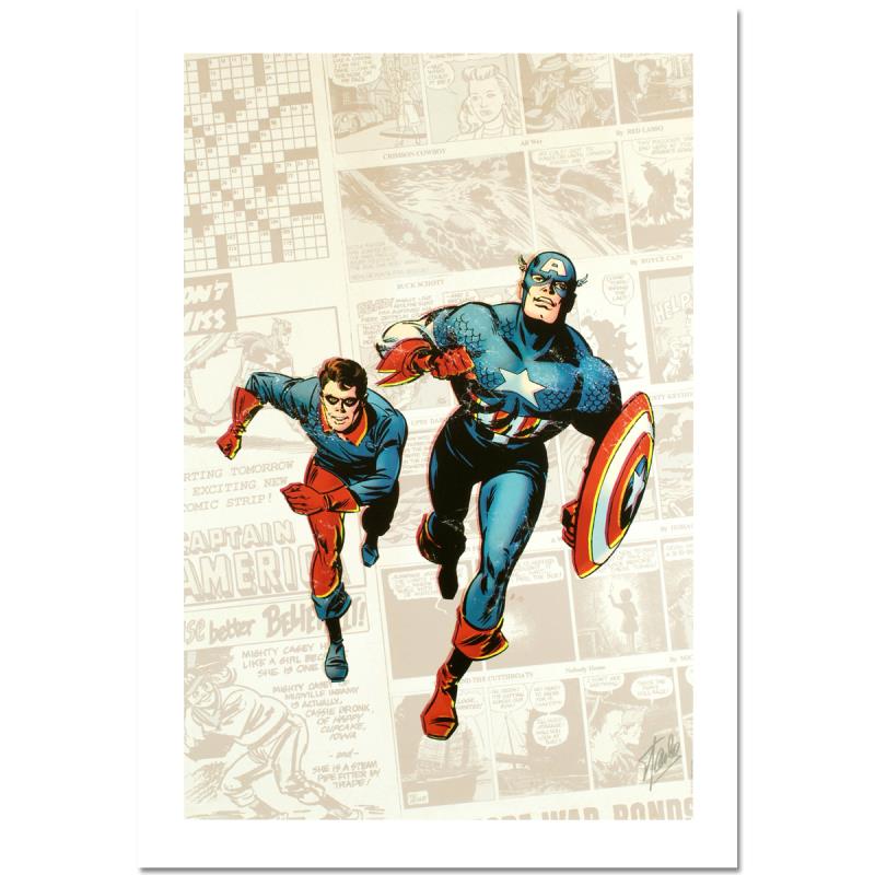STAN LEE - Captain America:The 1940's Newspaper Strip - Giclee on Canvas - 22x33 inches