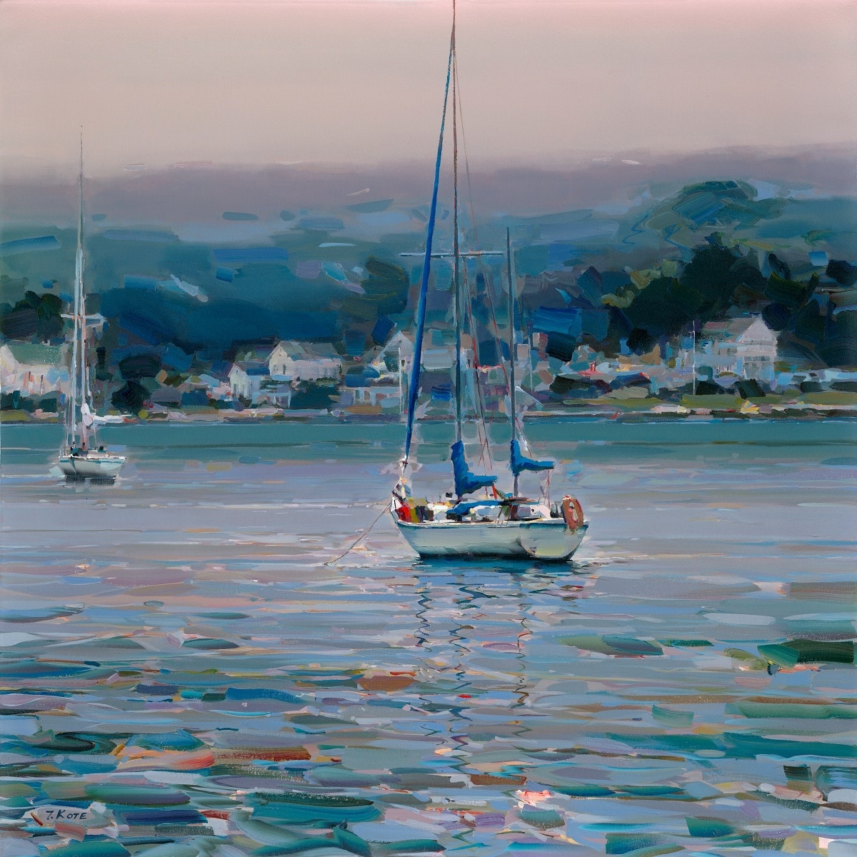 JOSEF KOTE - Across The Water - Acrylic on Canvas - 48x48 inches