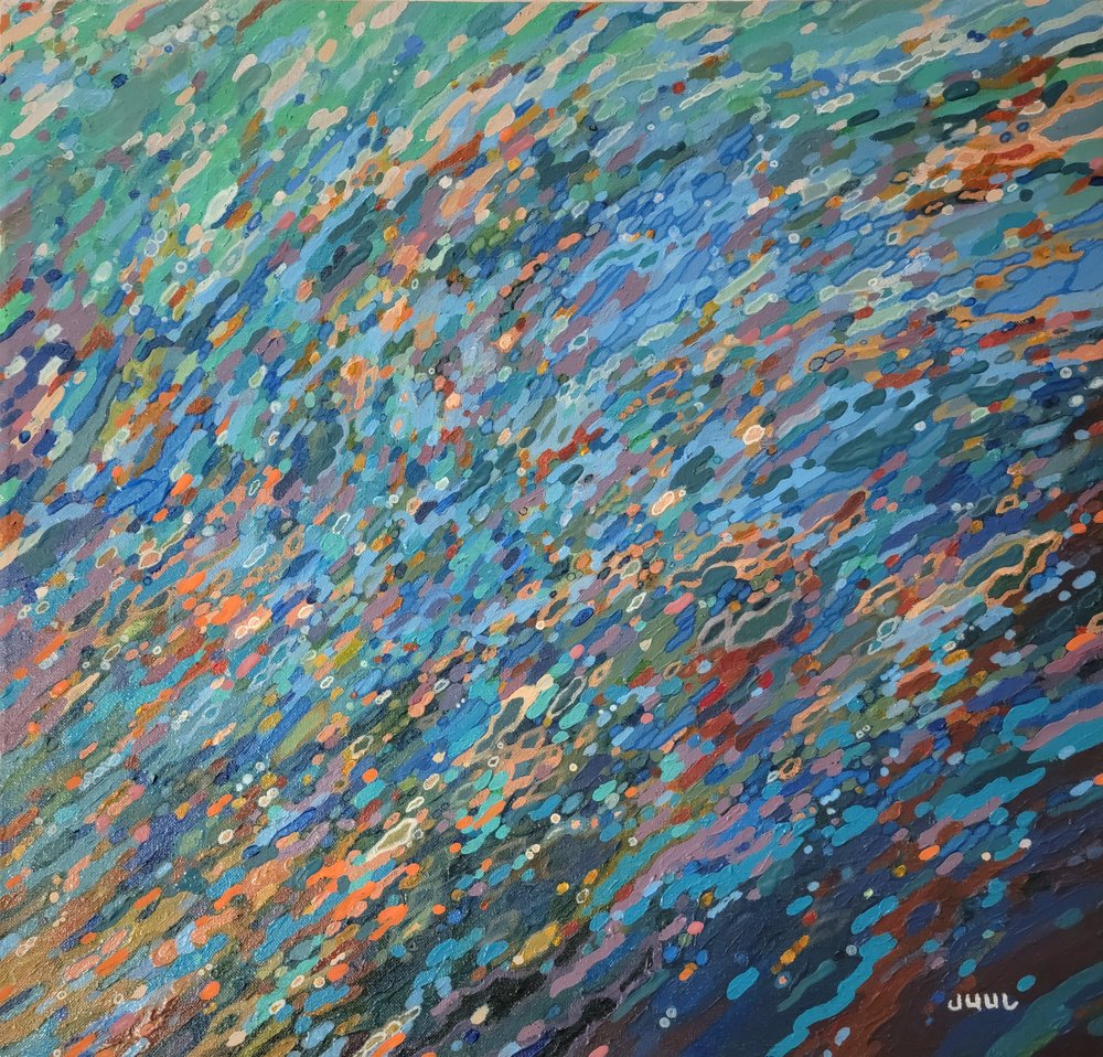 MARGARET JUUL - Surfacing ll - Acrylic on Canvas - 24x24 inches