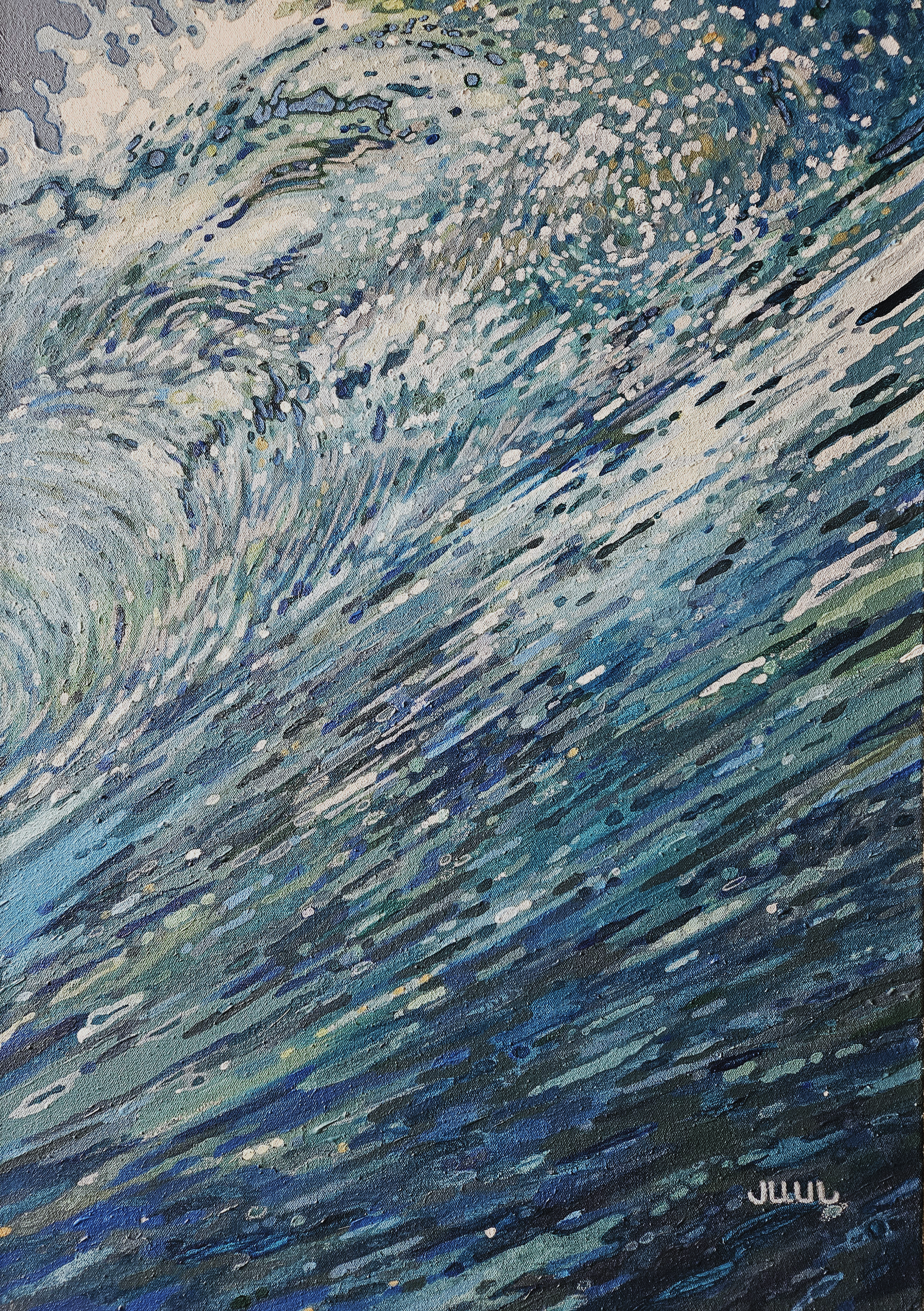 MARGARET JUUL - Waves Churning - Acrylic on Canvas - 36x24 inches