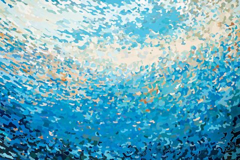 MARGARET JUUL - Crystal Beach - Embellished Giclee on Canvas - 44x66 inches