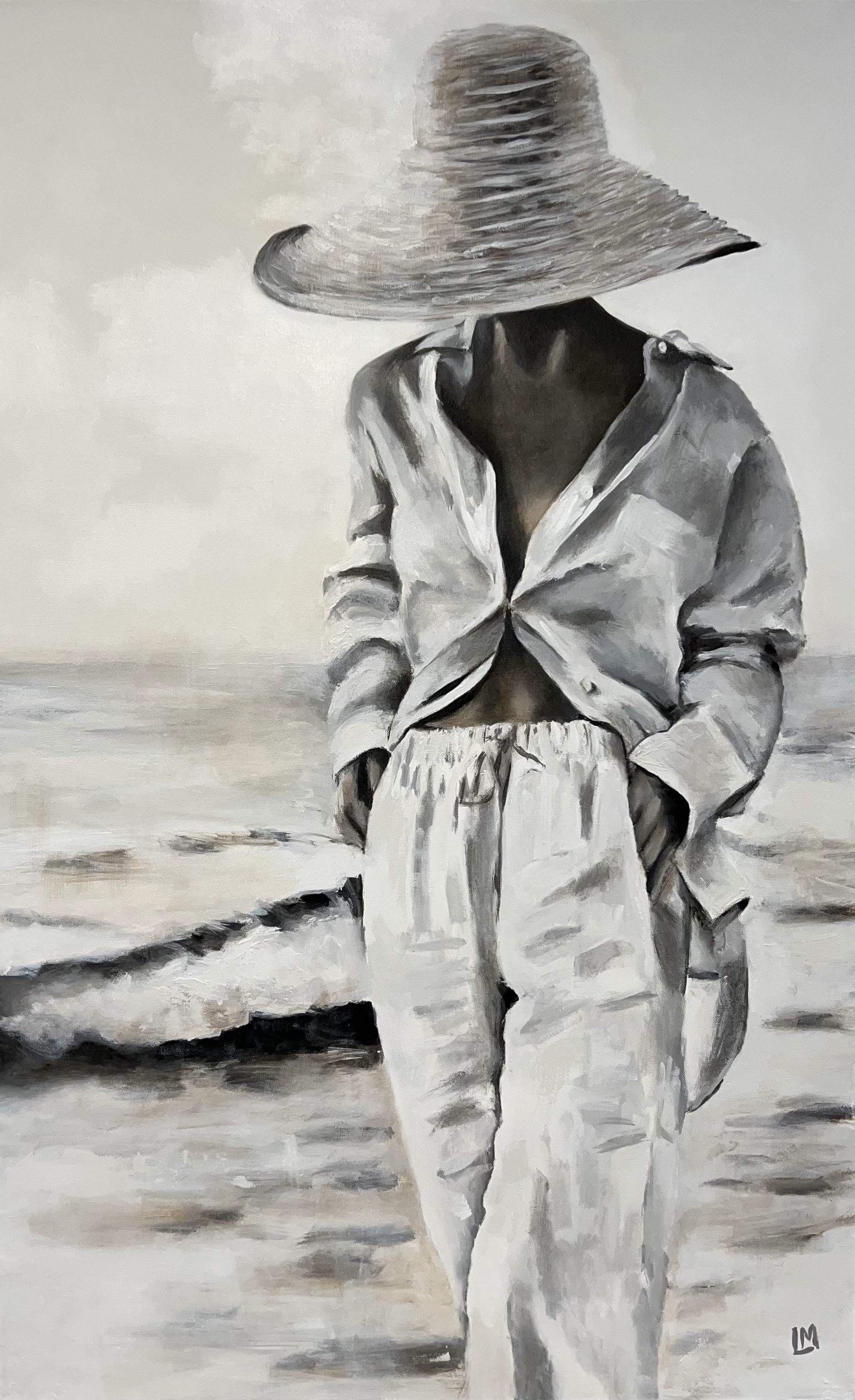 LOIS MANTAK - Fine Linen - Acrylic on Canvas - 30 x 48 inches