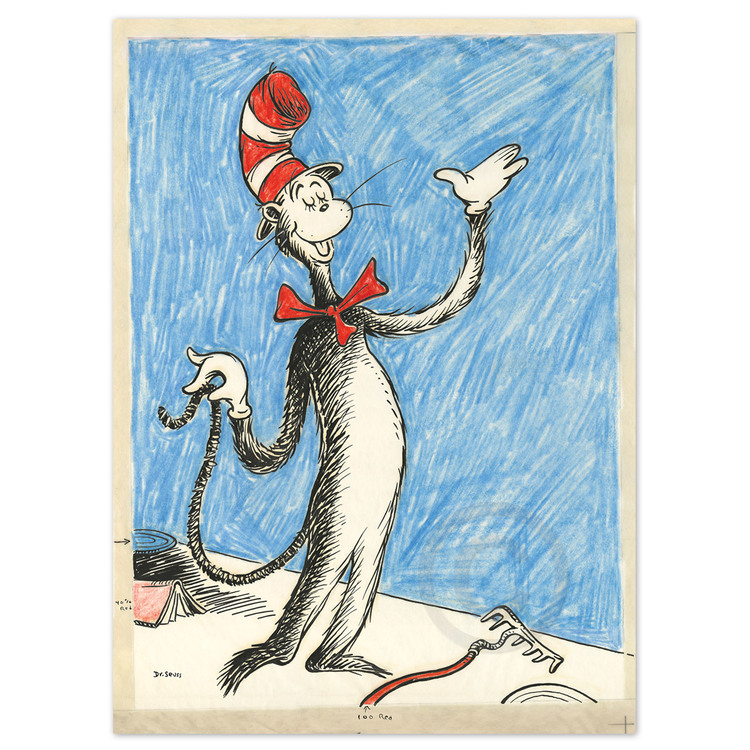 DR. SEUSS - The Cat That Changed the World - Mixed-Media Pigment Print on Archival Somerset Paper - 40 x 29 inches