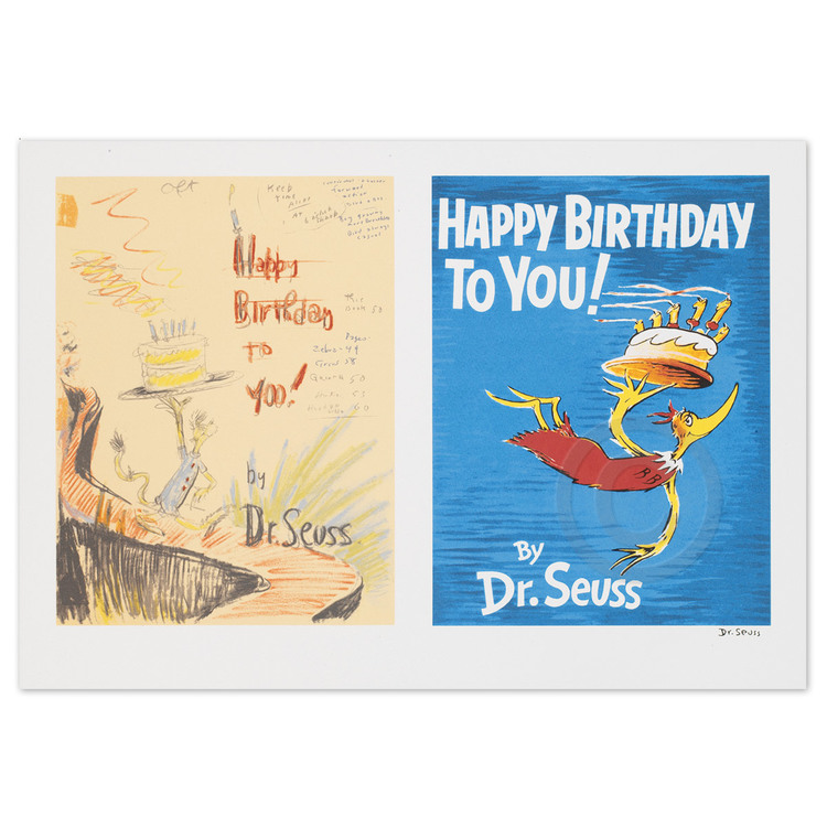 DR. SEUSS - Happy Birthday To You! Diptych - Lithograph on Somerset Paper - 12 x 19 inches