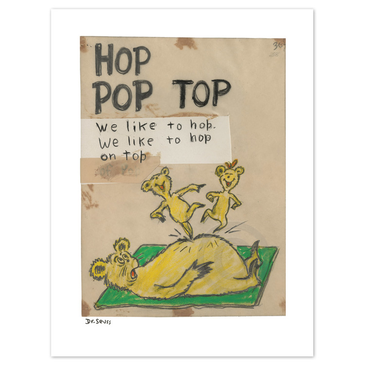 DR. SEUSS - Hop Pop Top - Single - Fine Art Pigment Print on Acid-Free Paper - 14 x 11 inches
