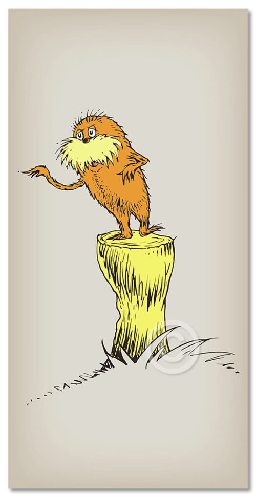 DR. SEUSS - Lorax 50th Anniversary Print - Serigraph on Coventry Rag Paper - 55 x 26 inches