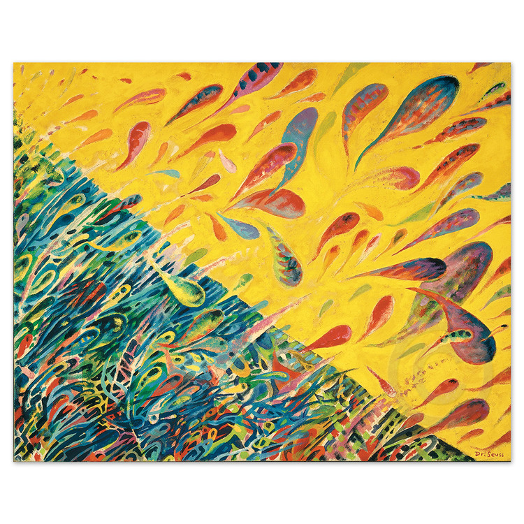 DR. SEUSS - Joyous Leaping of Uncanned Salmon - Serigraph on Archival Canvas - 24 x 30 inches