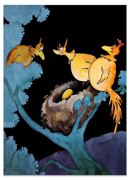 DR. SEUSS - It’s Our First…Don’t You Think It Looks Like George? - Mixed-Media Pigment Print on Archival Canvas - 36” x 26”