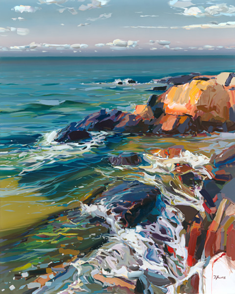JOSEF KOTE - The Restless Waves - Embellished Giclee on Canvas - 50 x 40 inches