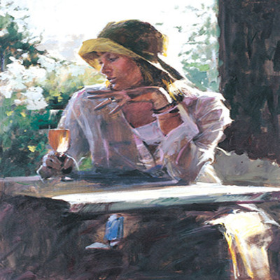 ALDO LUONGO - Champagne at L Auberge - Giclee on Paper - 25 x 33.5 inches