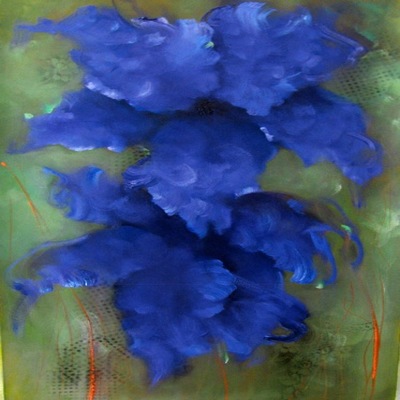 VICTORIA MONTESINOS - Afternoon Blues - Oil on Canvas - 60x36 inches