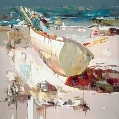 JOSEF KOTE - Always Ready - Embellished Giclee on Canvas - 36x60 inches
