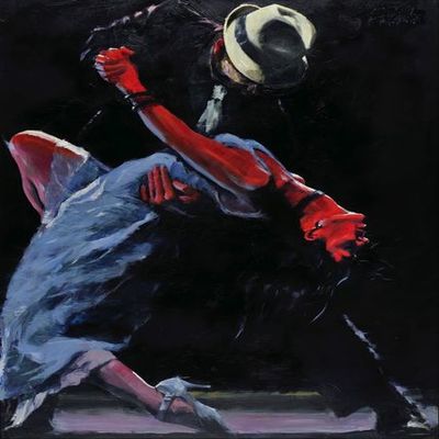 ALDO LUONGO - Tango Mio - Hand Finished Giclee on Canvas -  25 x 35 inches