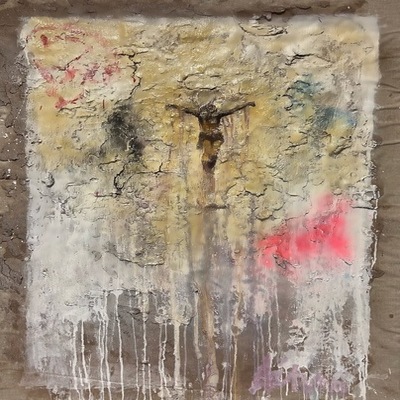 AUTUMN de FOREST - Resurrection (Fresco) - Pigment on Plaster - 48x32 inches