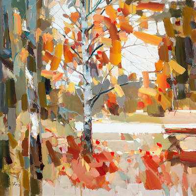 JOSEF KOTE - Beyond The Fall - Embellished Giclee on Canvas - 48x48 inches