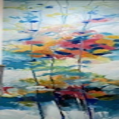 NATALYA ROMANOVSKY - Summer Breeze - Oil on Canvas - 54 x 14 inches