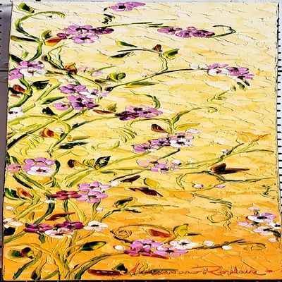 ALEXANDRE RENOIR - Sun Seekers - Oil on Canvas - 12x36 inches