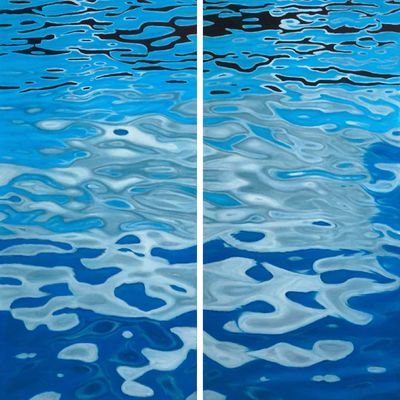 ANTONIA TYZ PEEPLES - Drifting Diptych - Embellished Giclee on Canvas - 45x60 inches