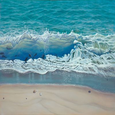 ANTONIA TYZ PEEPLES - Playful - Embellished Giclee on Canvas - 30x60 inches