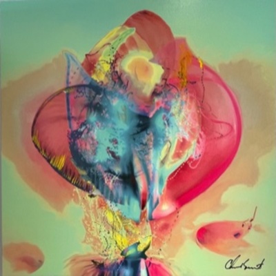 CHAD SMITH - Jellyfish - Mixed Media Canvas - 36x36 inches