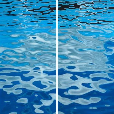 ANTONIA TYZ PEEPLES - Drifting Diptych - Oil on Canvas - 24 x 36 inches