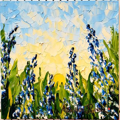 ALEXANDRE RENOIR - Blue Bonnet - Oil on Canvas - 12x16 inches