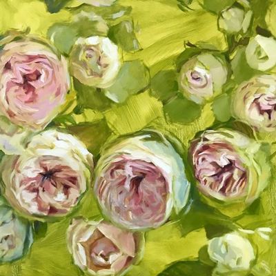 MICHELLE SCHLEIDER - Watchers - Oil on Linen - 24 x 24 inches