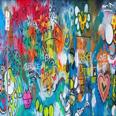 ROMERO BRITTO - The Wall - Embellished Giclee on Canvas - 15x36 inches