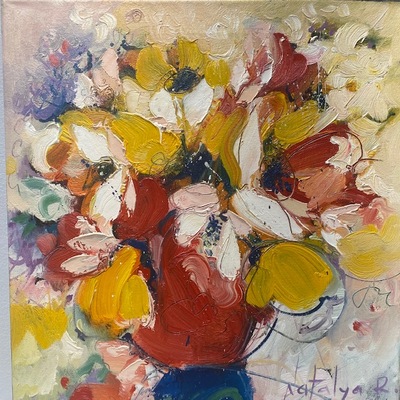 NATALYA ROMANOVSKY - Nature Love - Oil on Canvas - 18 x 18 inches