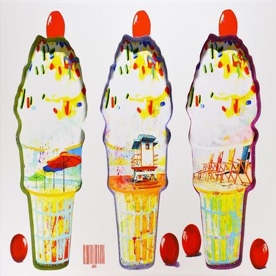 THE BISAILLON BROTHERS - 3 Cones - Mixed Media - 30x52 inches