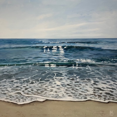LOIS MANTAK - Calm Surf - Acrylic on Canvas - 36x36 inches