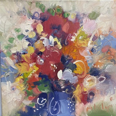NATALYA ROMANOVSKY - Melody - Oil on Canvas - 18x18 inches