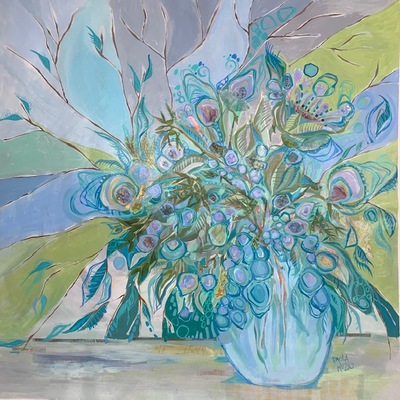 PAOLA MUZIO - Beauty in Bloom - Oil on Canvas - 48x48 inches
