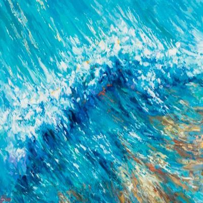 ELENA BOND - Sunlight Crest - Mixed Media on Canvas - 25x40 inches