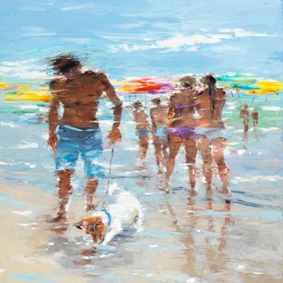 ELENA BOND - Treasure Hunt - Mixed Media on Canvas - 40x30 inches