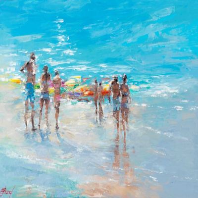 ELENA BOND - Endless Shore - Mixed Media on Canvas - 25x40 inches