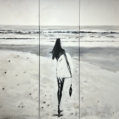 LOIS MANTAK - Triptych - Acrylic on Canvas - 12x24 inches